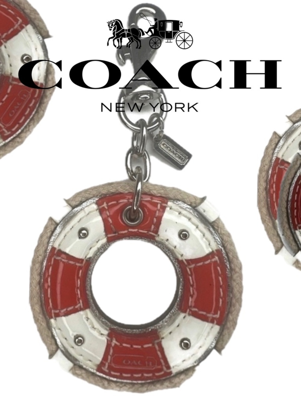 Coach Life Preserver Vintage Keychain Fob RARE